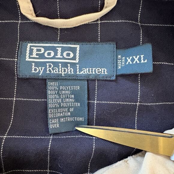 Polo Ralph Lauren Jacket Men’s XXL Beige Harrington Windbreaker Flannel Lined - Picture 9 of 14